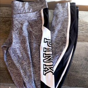 VS PINK gray black white leggings